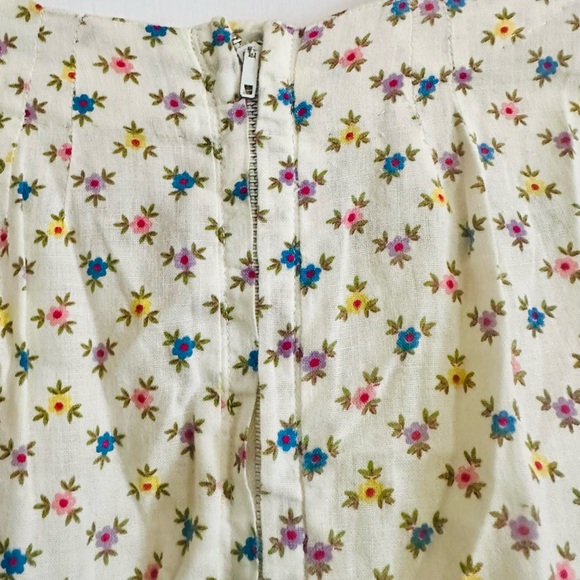 1950’s Floral Print Cotton Short Sleeve Spring Day Shirt Dress S/M Full Skirt - Picture 4 of 4